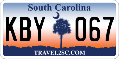 SC license plate KBY067