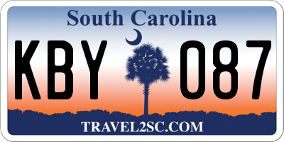 SC license plate KBY087