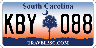 SC license plate KBY088