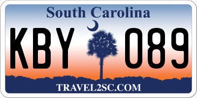 SC license plate KBY089