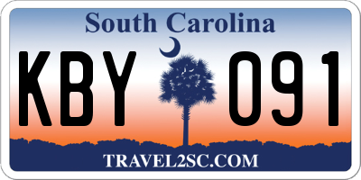 SC license plate KBY091