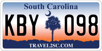 SC license plate KBY098