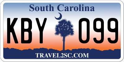 SC license plate KBY099