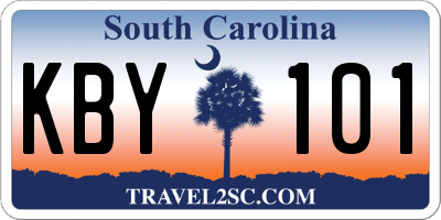 SC license plate KBY101