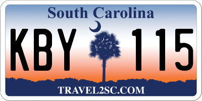 SC license plate KBY115
