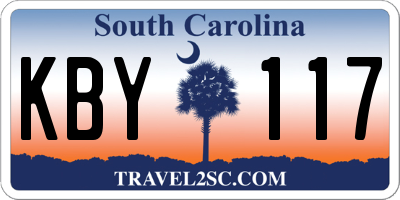 SC license plate KBY117