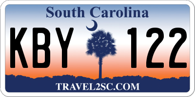 SC license plate KBY122