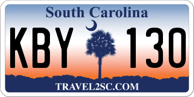 SC license plate KBY130