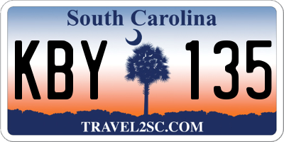 SC license plate KBY135