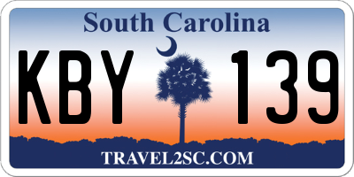 SC license plate KBY139