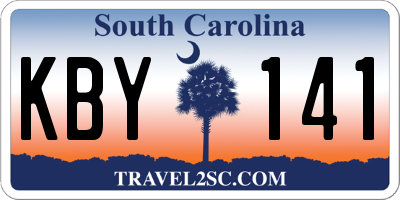 SC license plate KBY141
