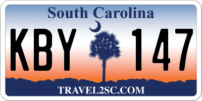 SC license plate KBY147