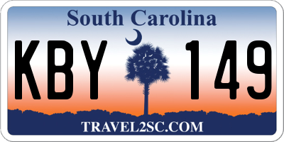 SC license plate KBY149