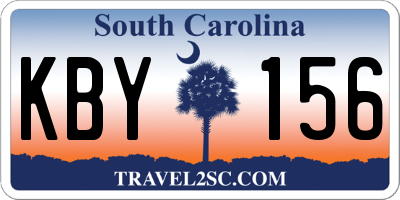 SC license plate KBY156