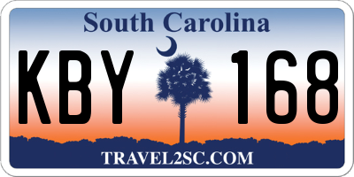 SC license plate KBY168