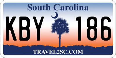 SC license plate KBY186