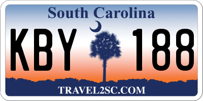 SC license plate KBY188