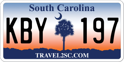 SC license plate KBY197