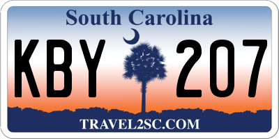 SC license plate KBY207