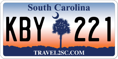 SC license plate KBY221
