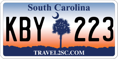 SC license plate KBY223