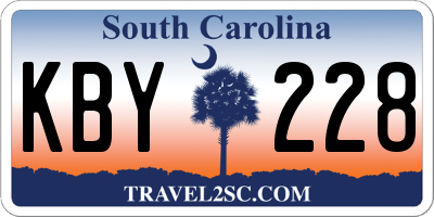 SC license plate KBY228