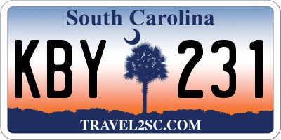 SC license plate KBY231
