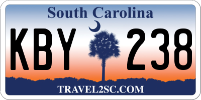 SC license plate KBY238
