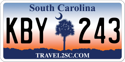 SC license plate KBY243