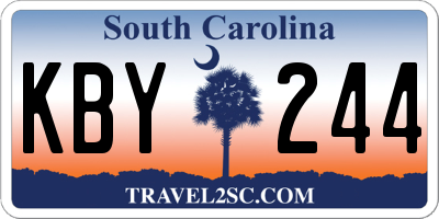 SC license plate KBY244