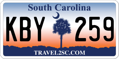 SC license plate KBY259