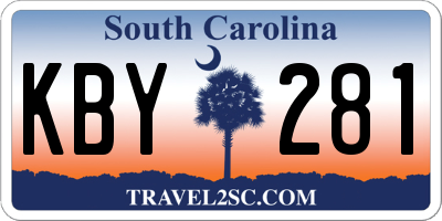 SC license plate KBY281
