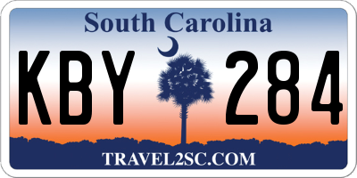 SC license plate KBY284