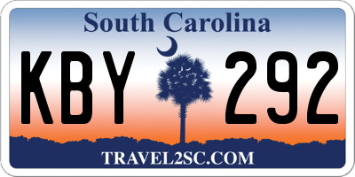 SC license plate KBY292