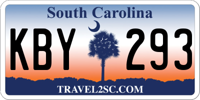 SC license plate KBY293