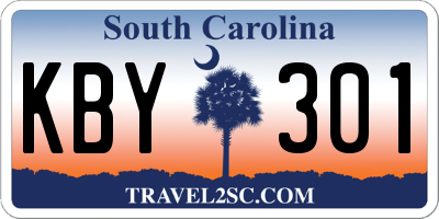 SC license plate KBY301