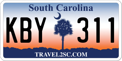 SC license plate KBY311