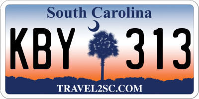 SC license plate KBY313