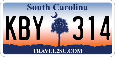SC license plate KBY314