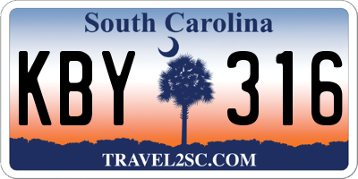 SC license plate KBY316