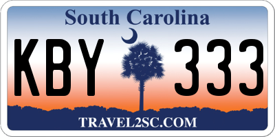 SC license plate KBY333