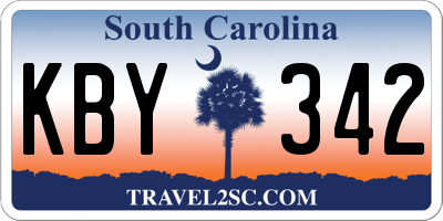 SC license plate KBY342