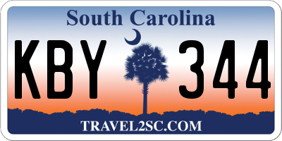 SC license plate KBY344