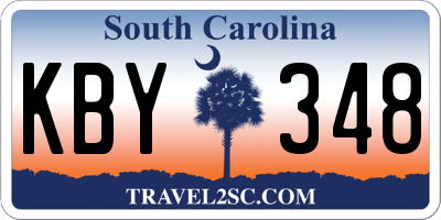 SC license plate KBY348