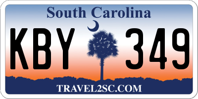 SC license plate KBY349