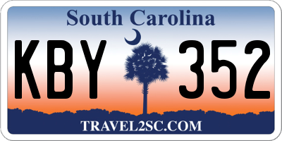 SC license plate KBY352
