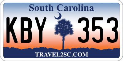 SC license plate KBY353