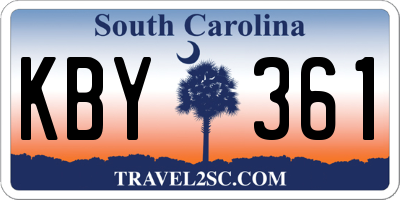 SC license plate KBY361