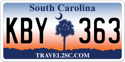 SC license plate KBY363