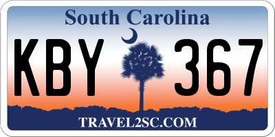 SC license plate KBY367
